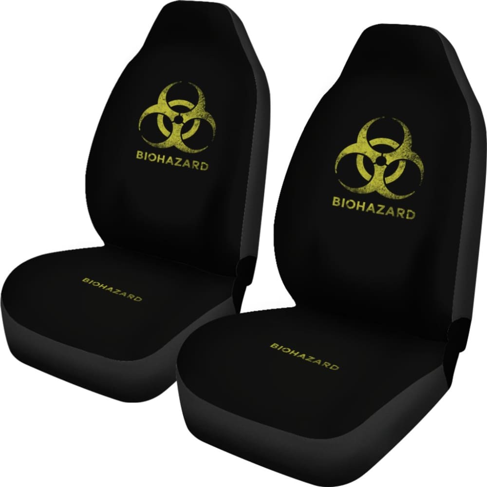 Black and Yellow Biohazard Car Seat Covers 211401 - Waterproof & Durable for Emergency Vehicles, Halloween Decor, and Cosplay
