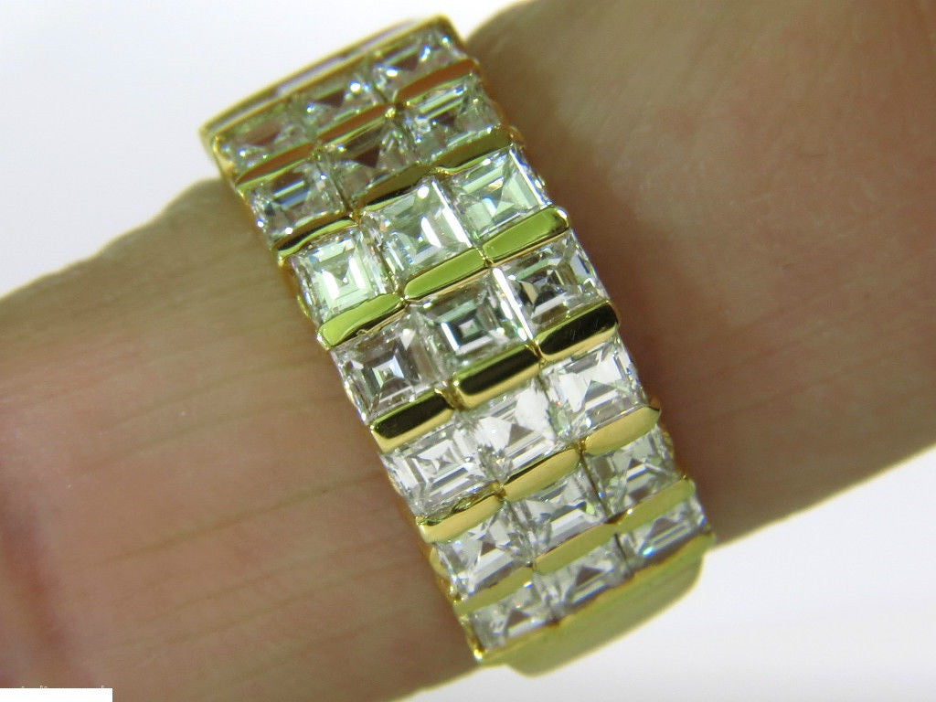 2.50CT Ascher Cut Square Diamond Band Ring in 14K Gold - G/H Color VS Clarity for Women's Wedding & Anniversary Jewelry Gift