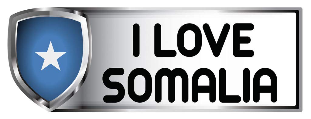 I Love Somalia Country Flag Car Bumper Sticker Decal - 4 x 11.5 inches - Perfect for Cars, Laptops, Windows & Travel Accessories
