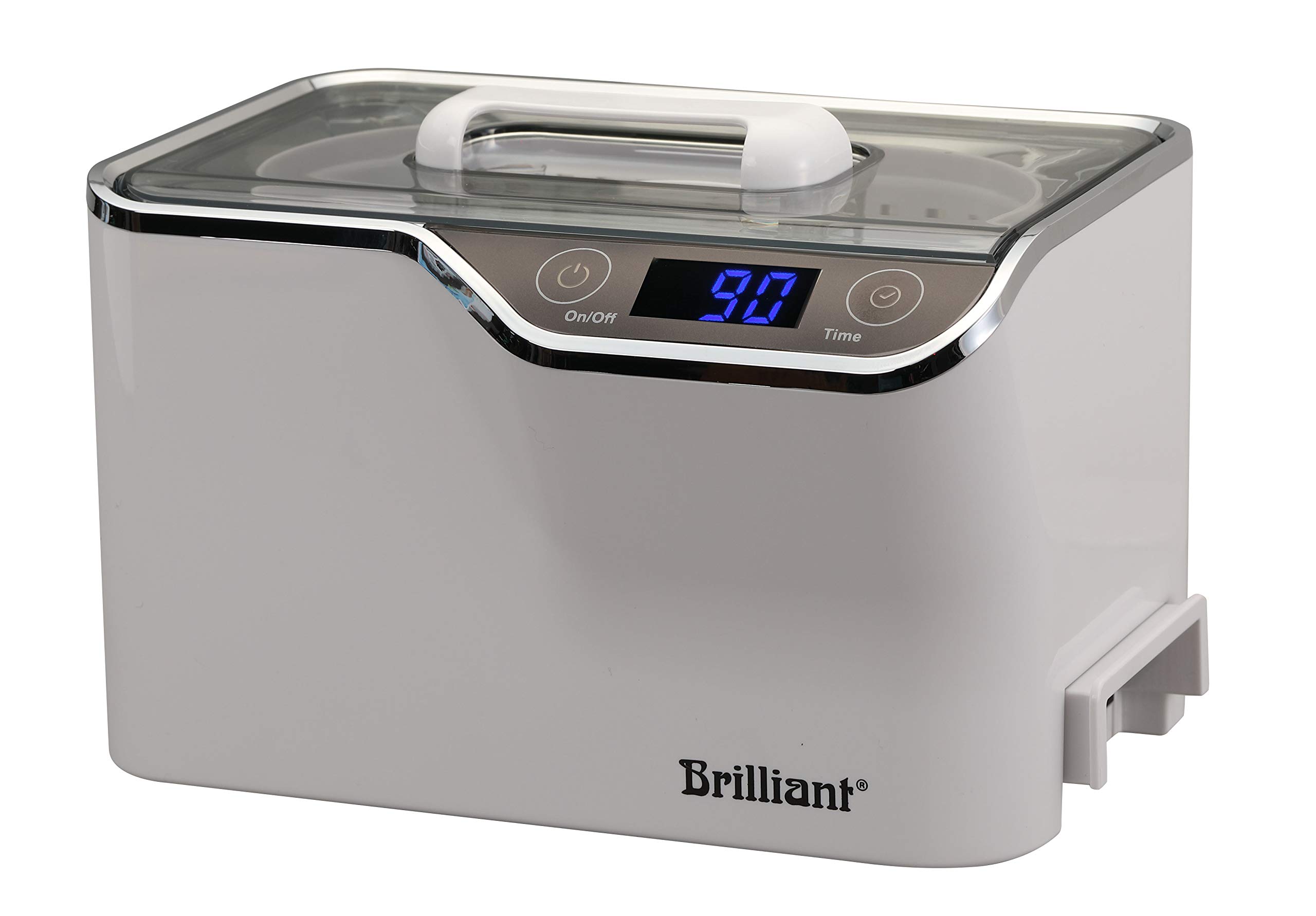 Brilliant HydroSonic TX Ultrasonic Cleaner - Professional Jewelry & Eyeglass Cleaning Device for Home & Dental Use | White | Fast & Effective Ultrasonic Cleaning for Watches, Rings, Dentures & More