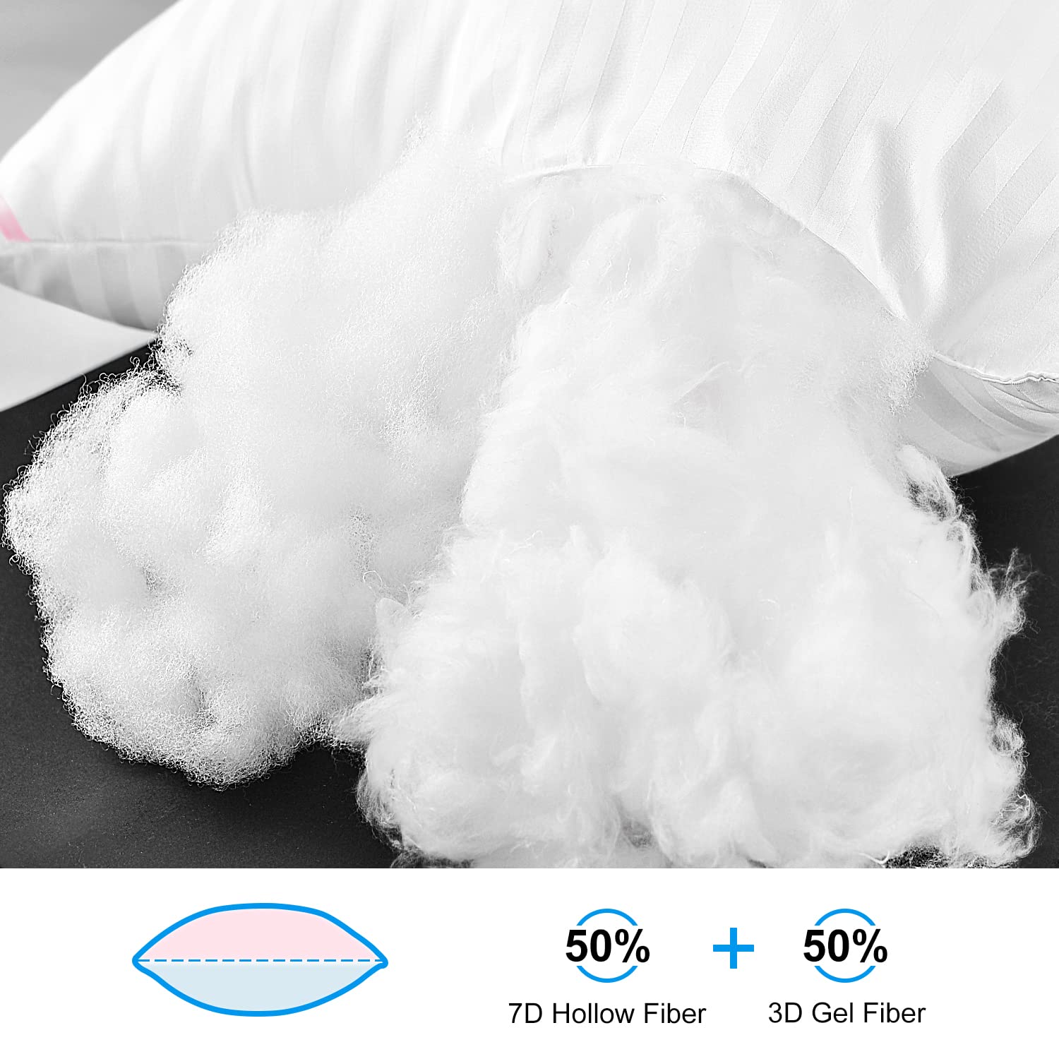 EIUE 4 Pack Bed Pillows for Sleeping - Super Soft Down Alternative Microfiber Pillows for Side & Back Sleepers - Queen Size (White) - Perfect for Home, Hotel, Guest Room & Dorm Use