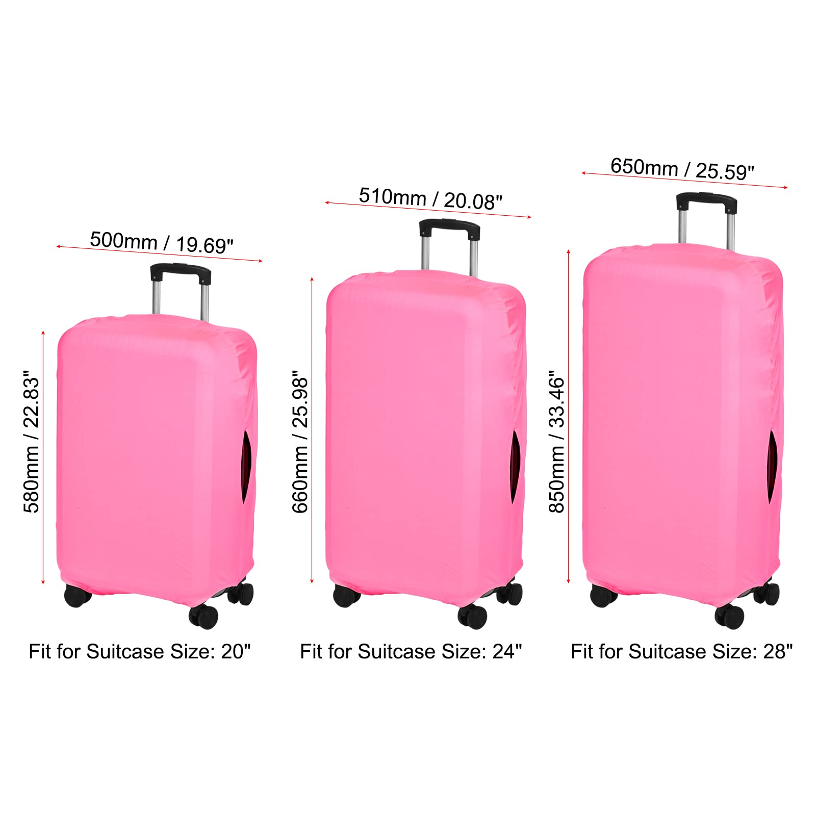 PATIKIL Elastic Silk Luggage Cover for 20 Inch Suitcase - Washable Protective Travel Bag, Pink | Perfect for Airplane, Train & Business Trips