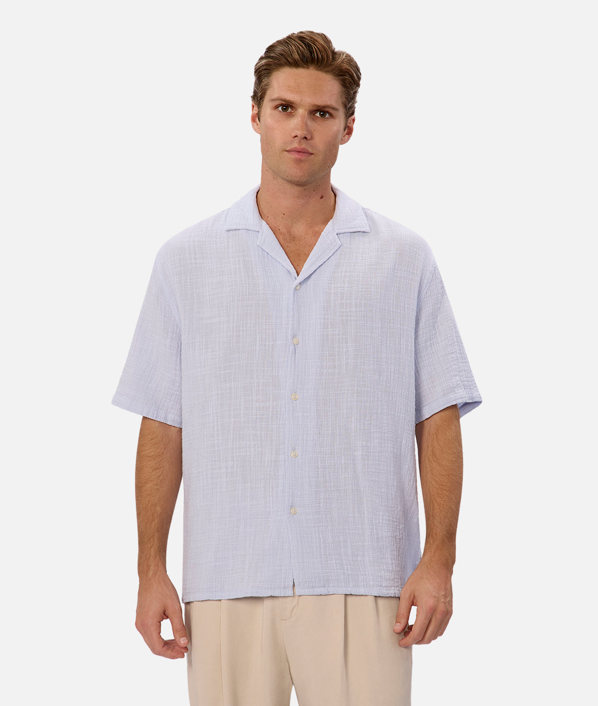 Seguro Short Sleeve Shirt for Men - Breathable Sulphur Blue Casual Tee | Perfect for Summer Outfits, Beach Wear & Outdoor Activities