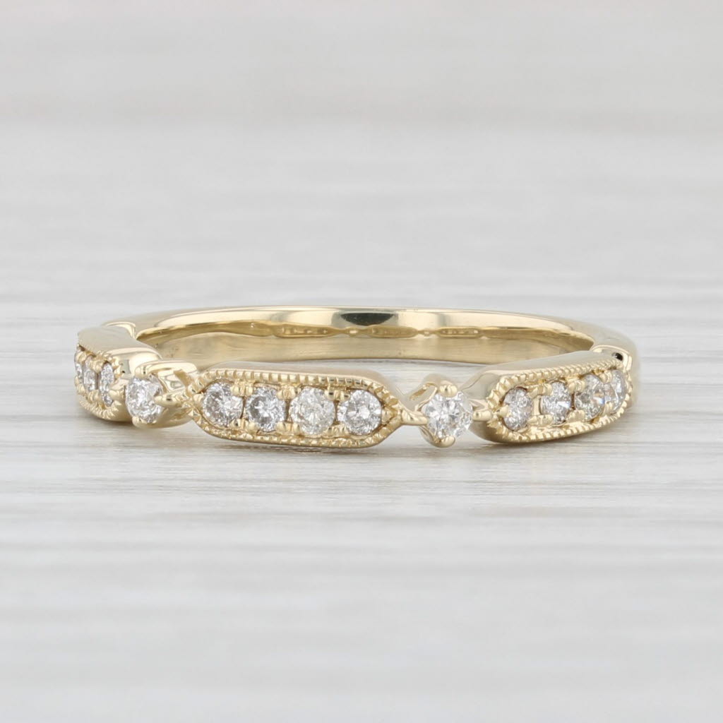 0.18ctw Diamond Wedding Band Ring - 10k Yellow Gold, Size 5, Stackable - Perfect for Bridal Sets, Anniversary Gifts & Everyday Elegance