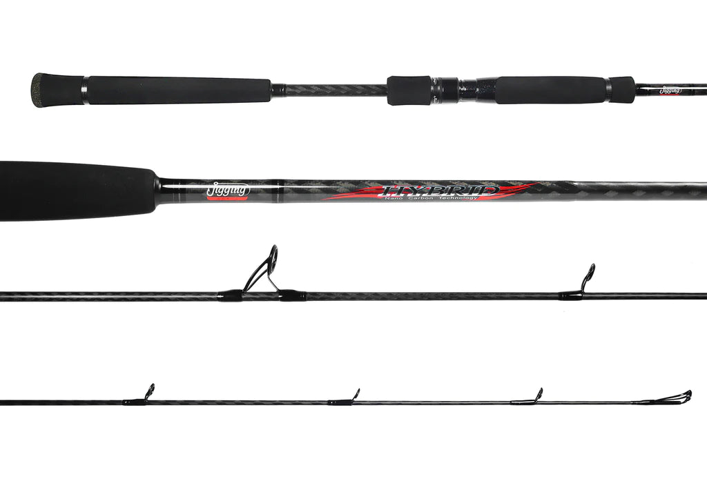 Jigging World Hybrid Nano Carbon Spinning Rod - Ultra Lightweight Fishing Rod for Saltwater & Freshwater - Perfect for Bass, Trout, and Inshore Fishing Adventures