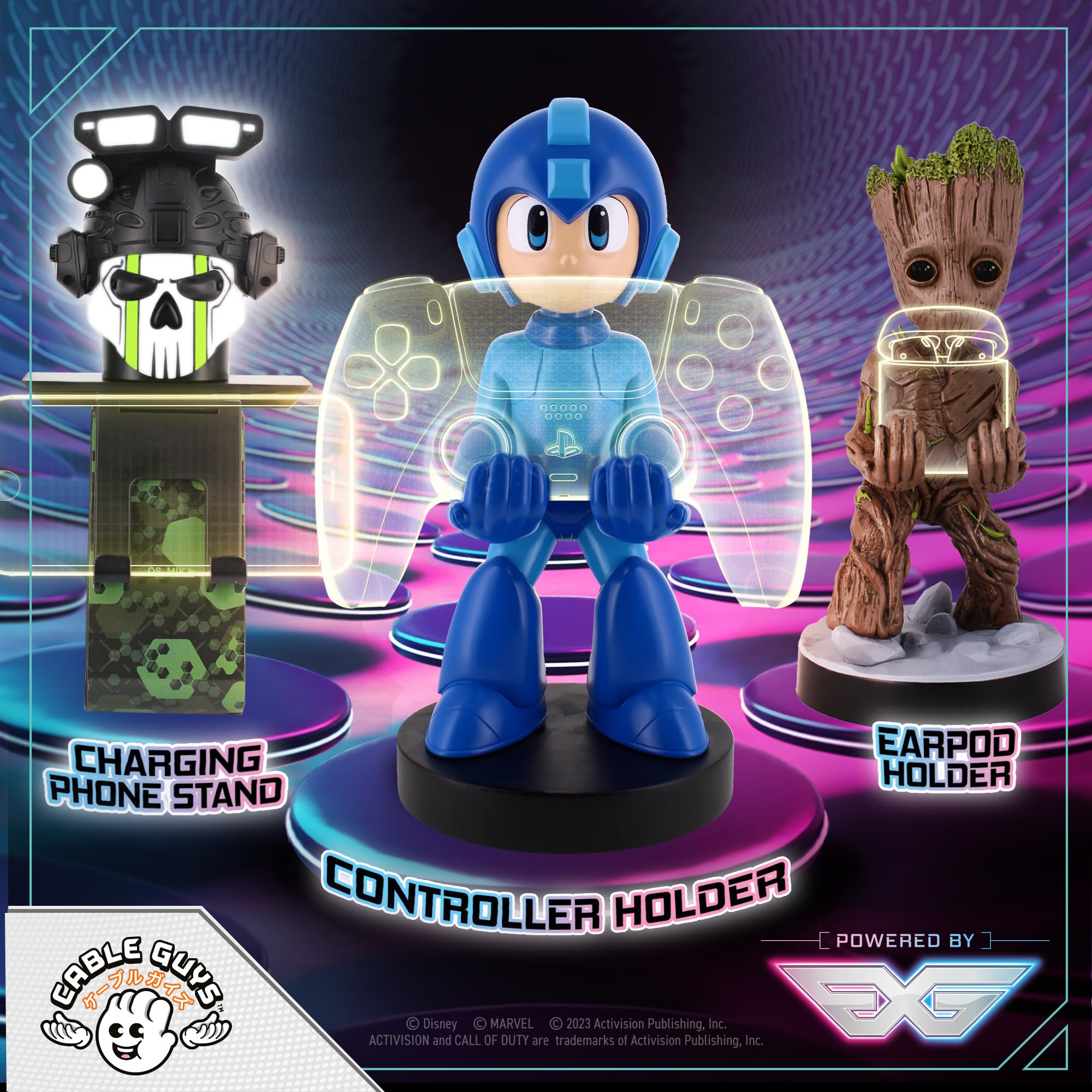 Capcom Mega Man Gaming Accessories & Phone Holder - Compatible with Xbox, PlayStation, Nintendo Switch Controllers - Perfect for Gaming Setup & Desk Organization