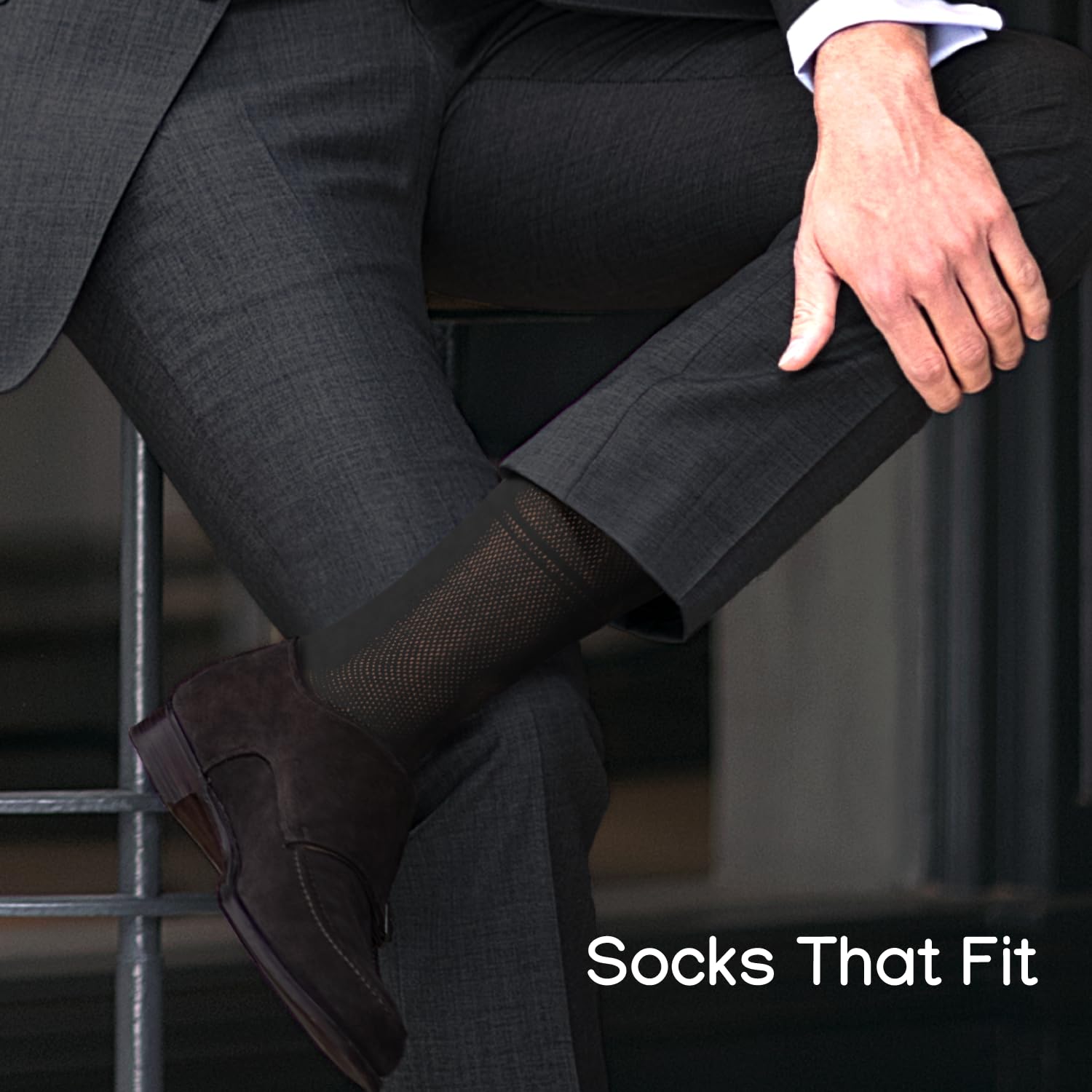 Ultra Thin Breathable Cotton Men's Dress Socks - 5 Pack Super Soft Lightweight Socks for Business, Office & Formal Wear - Comfortable Everyday Dress Socks for Men
