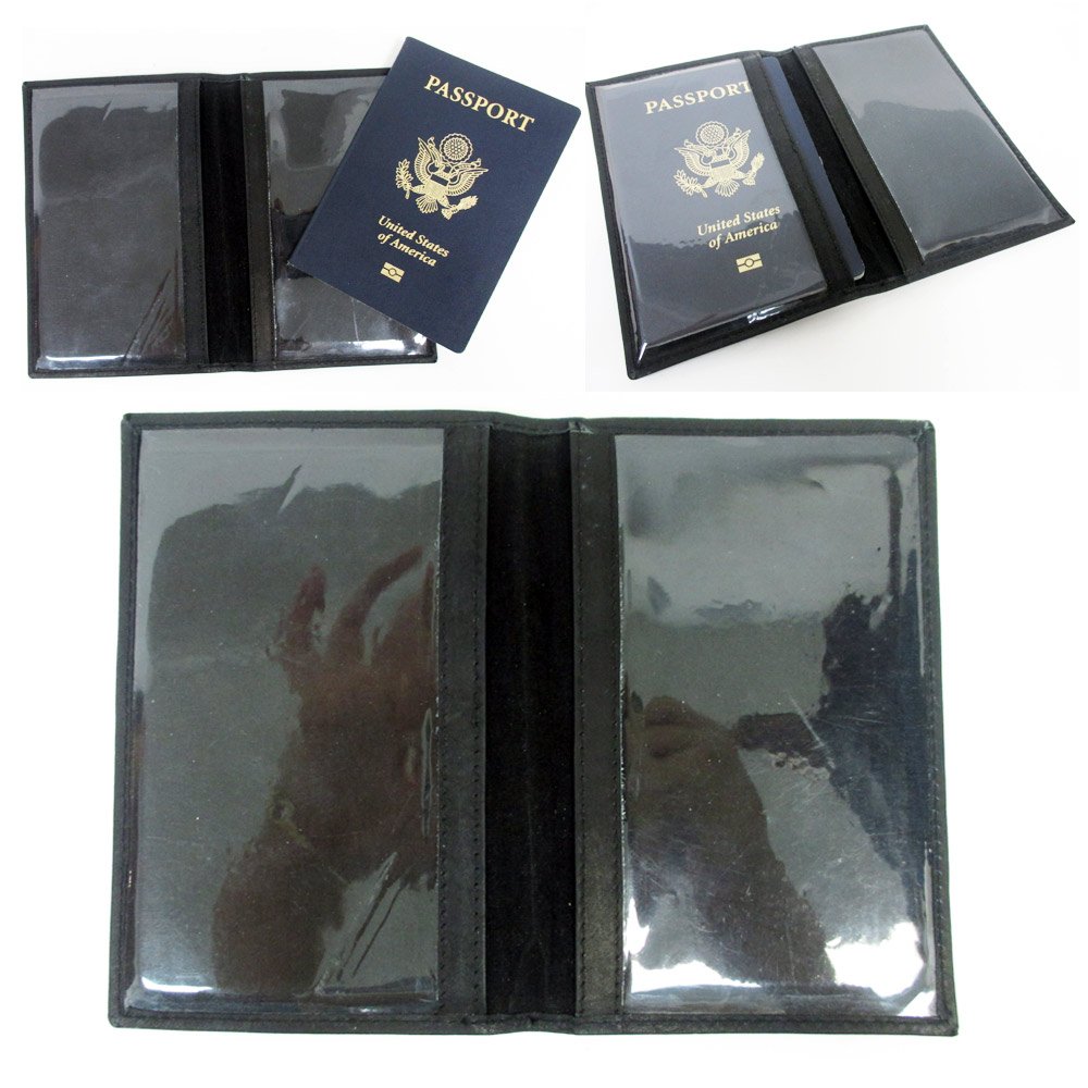 Premium Black Leather US Passport Cover with Embossed Design - RFID Blocking Travel Wallet & ID Card Holder - Perfect for International Trips and Business Travel