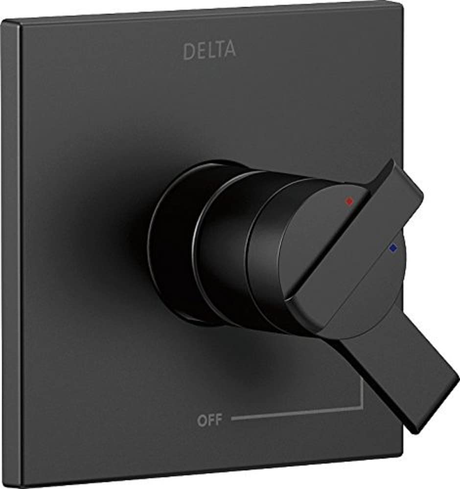Delta Ara 17 Series Dual-Function Shower Valve Trim Kit in Matte Black - T17067-BL (Valve Not Included) - Modern Bathroom Upgrade for Rainfall & Handheld Shower Experience