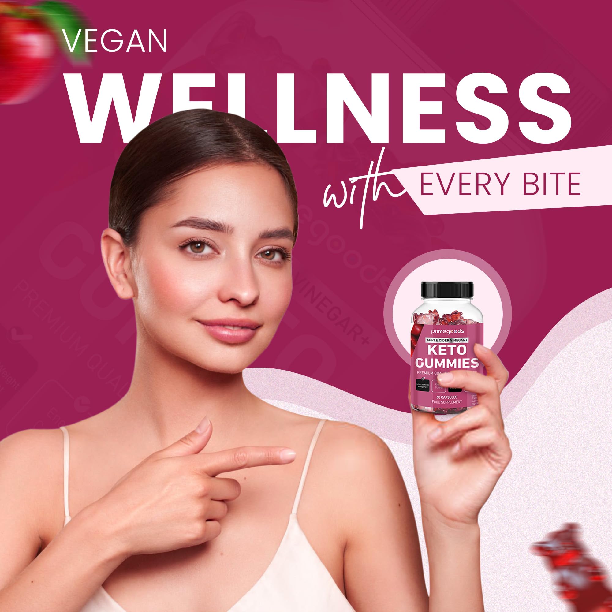 Keto ACV Gummies with Apple Cider Vinegar - Weight Loss & Fat Burning Supplement for Women & Men - Supports Energy Boost, Digestion & Bloating Relief - Natural Ingredients with Vitamin B6, B12, Pomegranate & Beet Root - Perfect for Keto Diet & Healthy Lifestyle