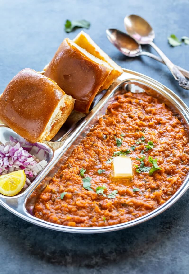 Kanshita's Premium Stainless Steel 3-Compartment Divided Thali Plate - Ideal for Lunch, Dinner & Indian Meals (Pack of 1) | Perfect for Home Dining, Office Meals & Restaurant Serving