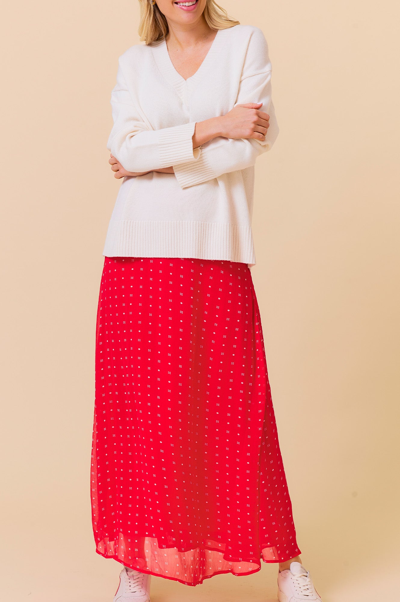 Kate Skirt | Polka Dot Red/White Floral Summer Dress | Perfect for Beach Vacation, Party & Casual Wear