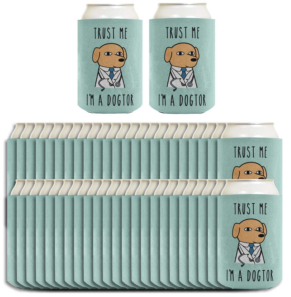 Funny Vet Gifts - 'Trust Me I'm a Dogtor' Veterinarian Gag Gifts (96-Pack Can Coolers) - Perfect for Vet Appreciation, White Elephant Parties & Animal Lovers