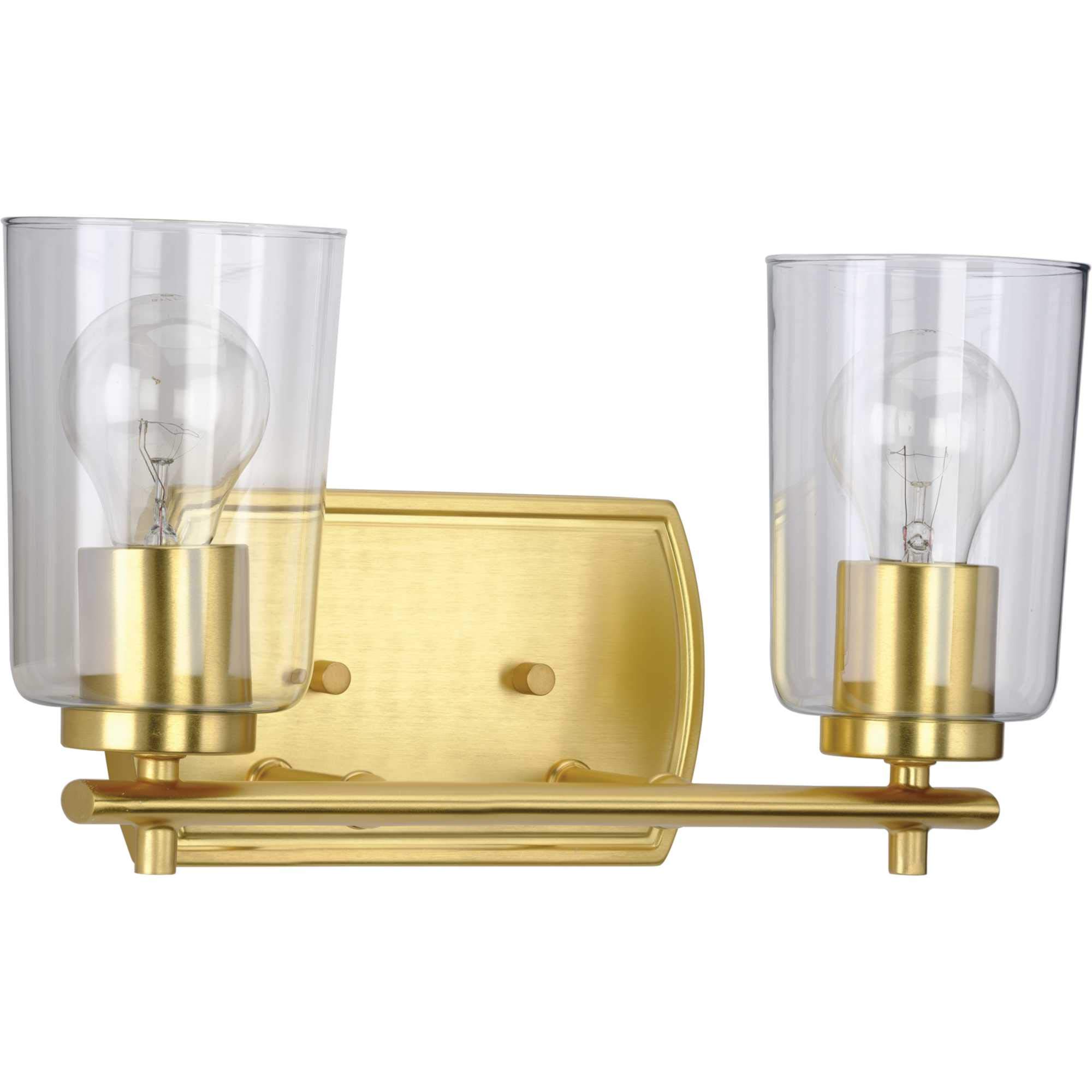 Progress Lighting Adley Collection Two-Light Gold Traditional Bathroom Vanity Light Fixture - Perfect for Modern and Classic Bathroom Decor
