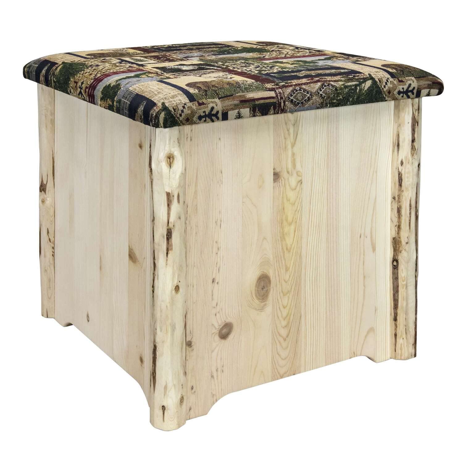Montana Woodworks Upholstered Storage Ottoman with Ready-to-Finish Design - Perfect for Living Room, Bedroom & Home Office Organization