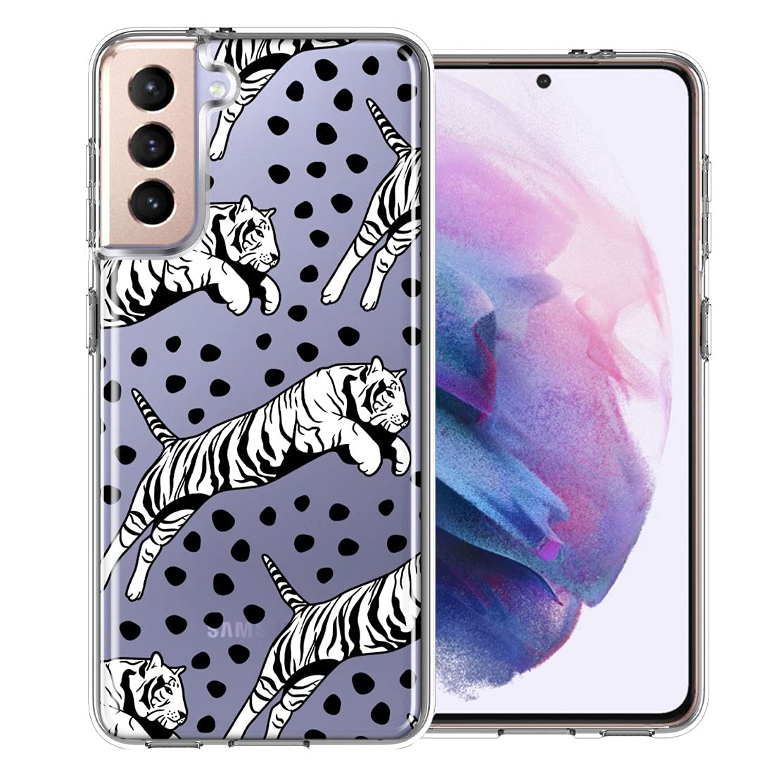 Samsung Galaxy S21 Plus Phone Case - Stylish Tiger Polkadot Design with Double Layer Protection for Shock Absorption | Perfect for Everyday Use, Travel & Outdoor Activities
