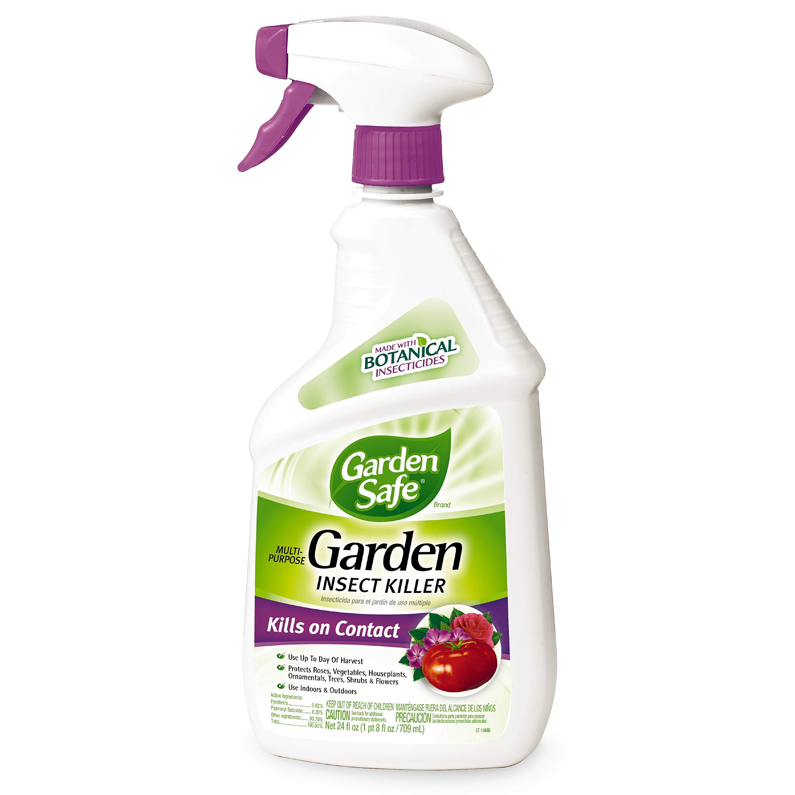 Garden Safe Multi-Purpose Insect Killer Spray - 24oz Ready-to-Use Formula with Botanical Insecticides for Plants, Flowers & Vegetables - Organic Pest Control for Indoor & Outdoor Gardens