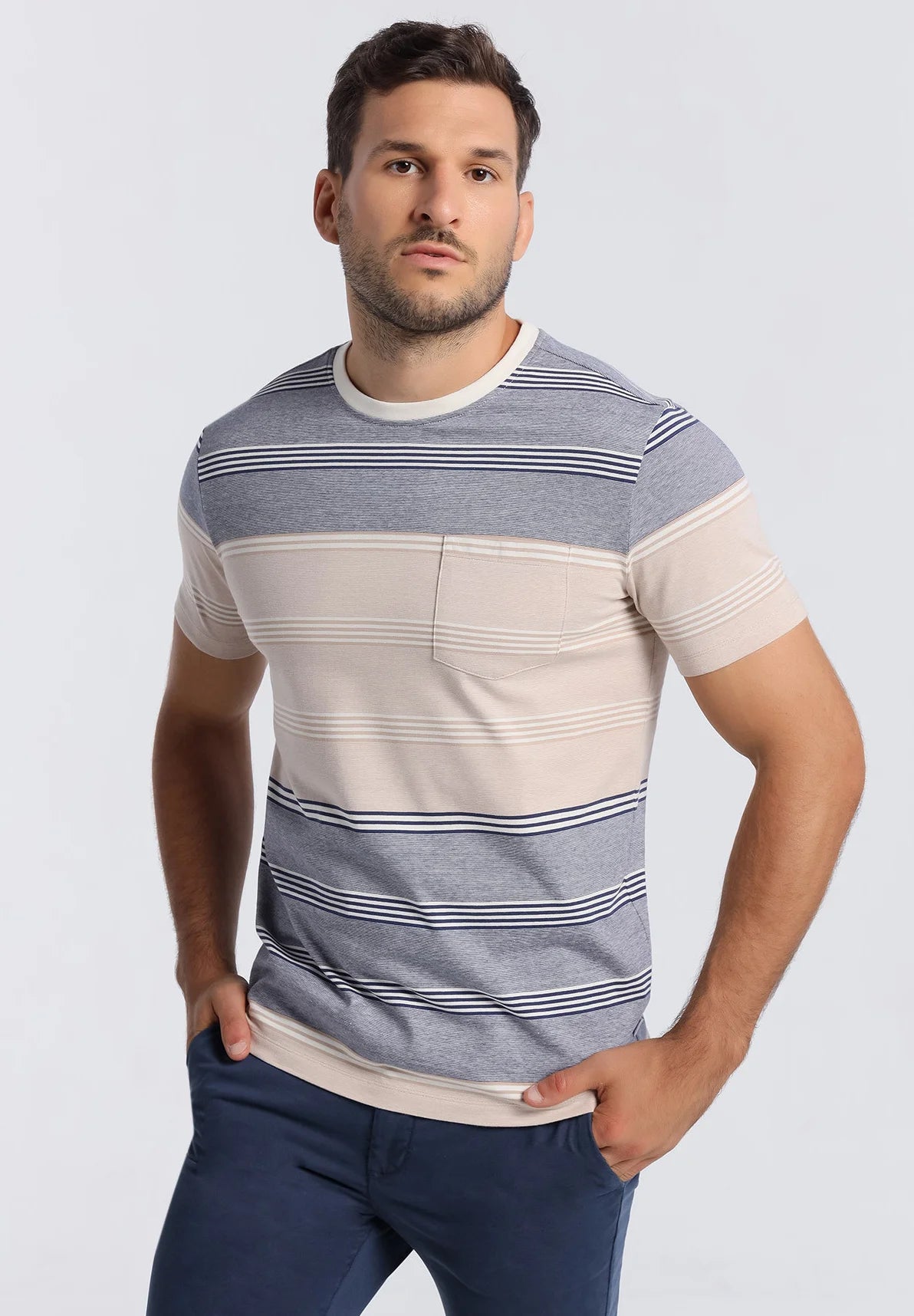 Bendorff Striped Cotton T-Shirt for Men & Women - Soft Breathable Casual Tee for Everyday Wear, Outfits, and Layering
