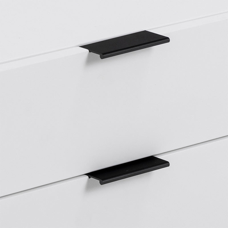 SVANA 40cm White & Black Bedside Table - Perfect for Small Spaces, Bedrooms & Nightstands