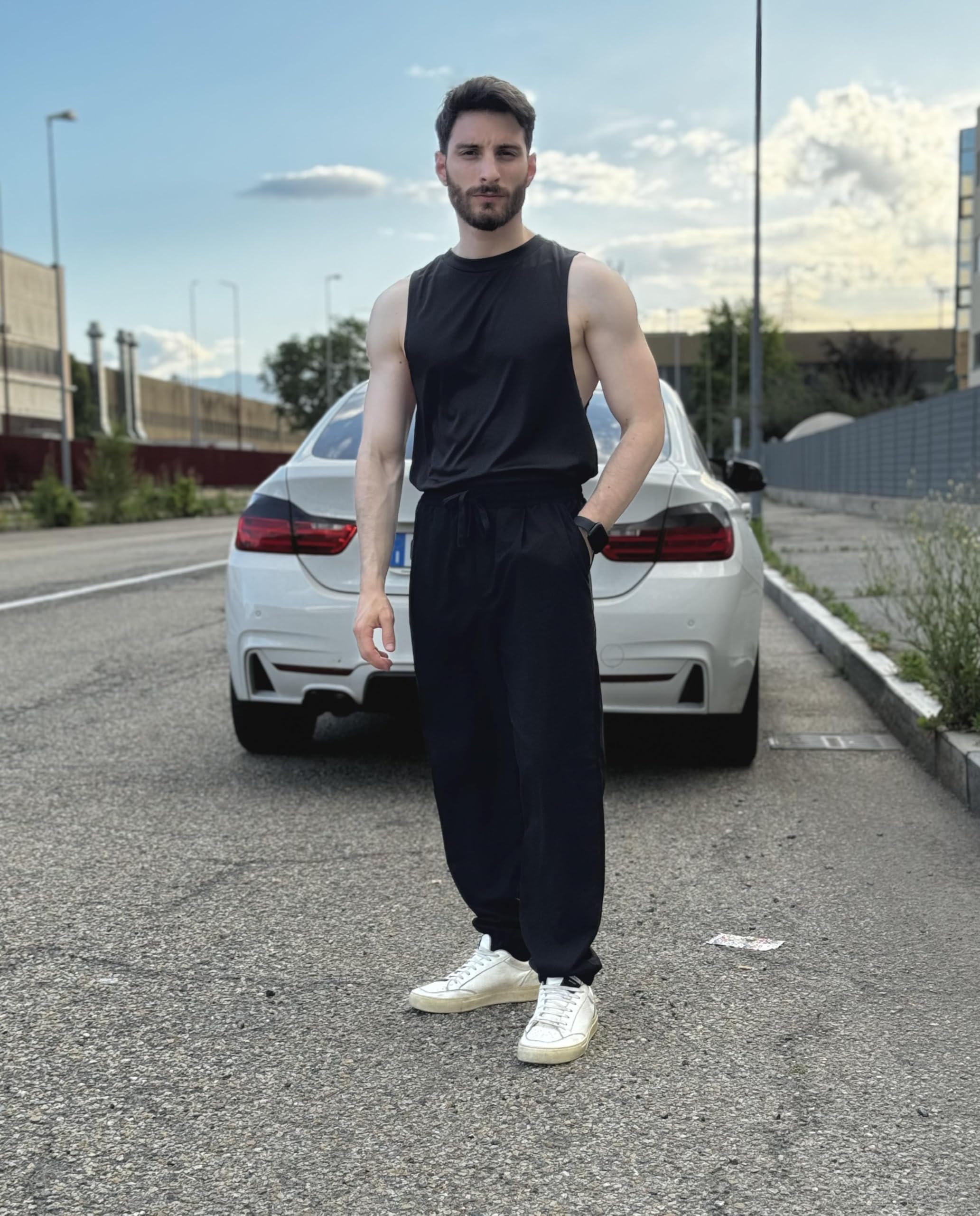 COOFANDY Men's Lightweight Linen Jogger Pants - Elastic Waist with Drawstring, Casual Yoga Beach Pants with Pockets | Perfect for Summer, Travel, Lounge & Outdoor Activities