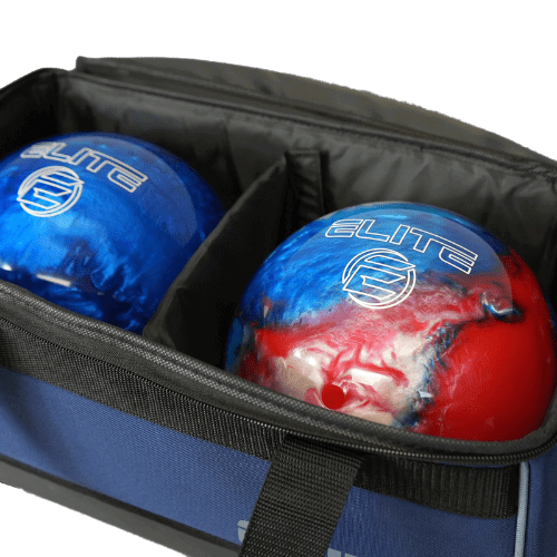 ELITE Basic Double Roller Navy/Grey Bowling Bag for Men & Women - Durable Bowling Accessories for League Play, Practice & Travel