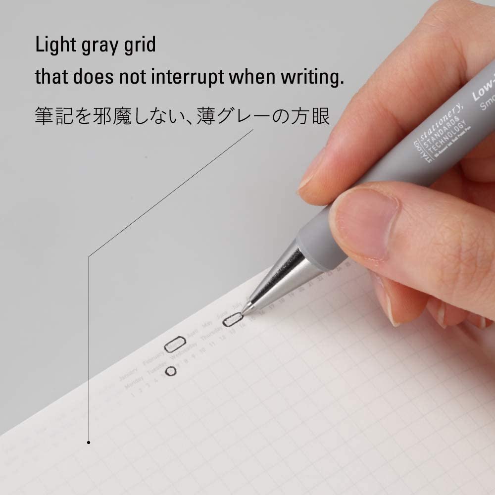 Nitto Stalogy B6 Editor's Series 365 Days Notebook - Grid Paper Journal for Daily Planning, Sketching & Note Taking - Perfect for Bullet Journaling, Work Notes & Creative Writing (Black)