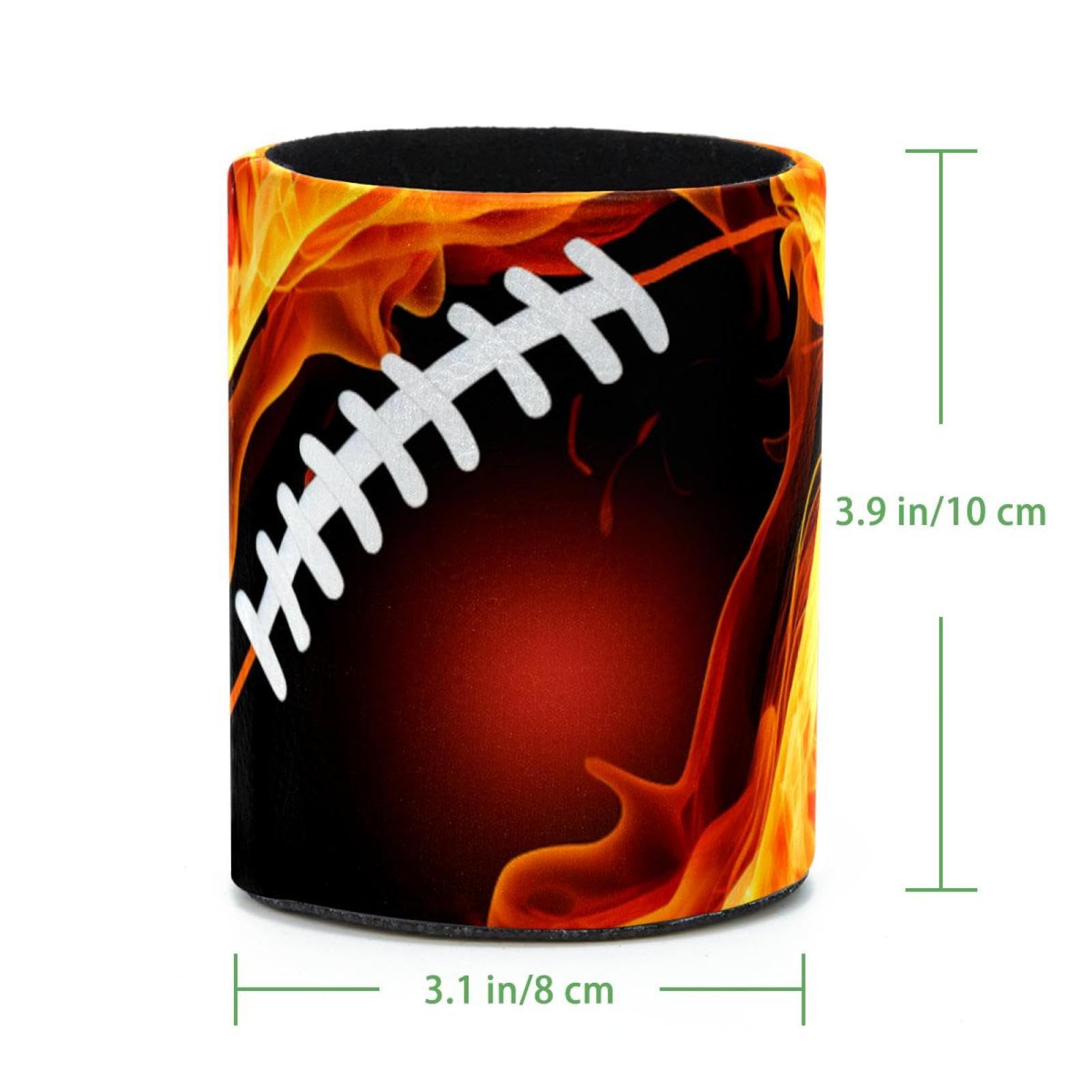 Desk Pen Holder & Pencil Organizer - American Football Themed Fire Design Office Supplies for Home, School, or Workplace Organization