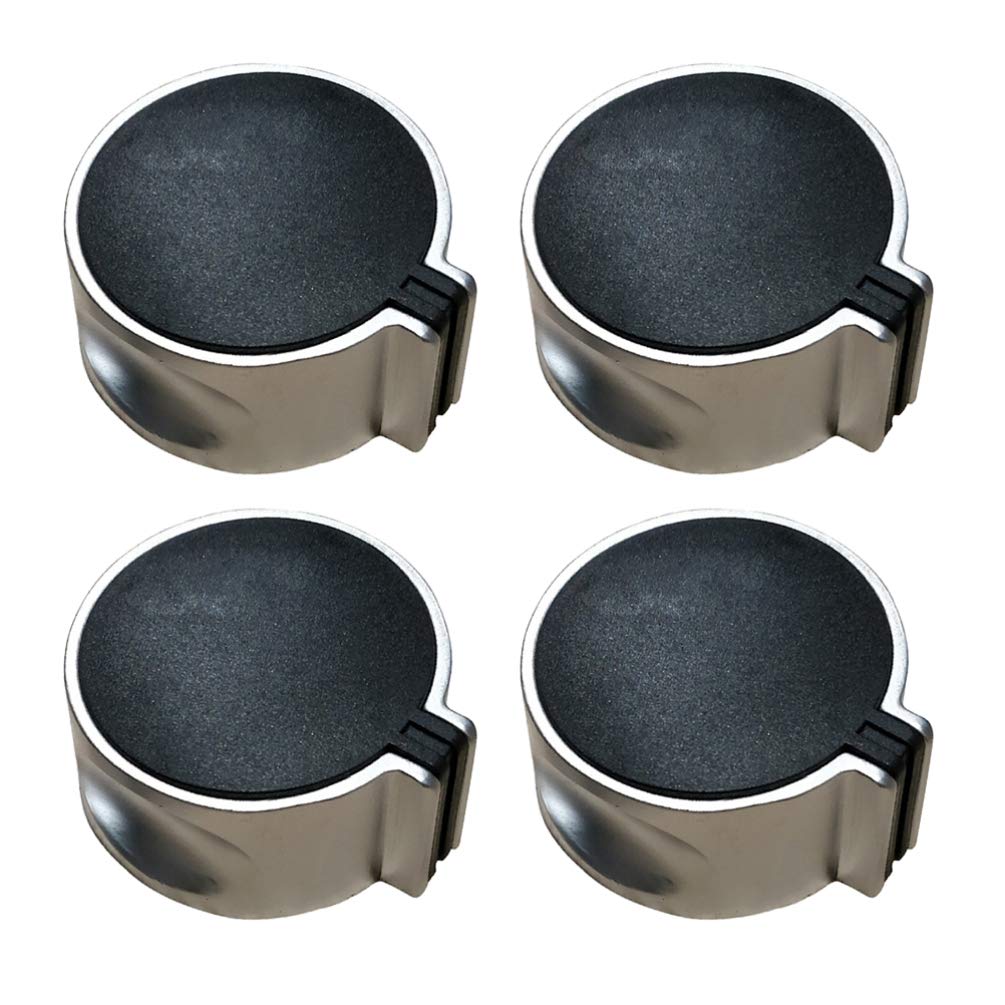 Happyyami 4PCS Universal Gas Stove Knobs - Durable Metal Replacement Knobs for Gas Cookers, Hobs & Ovens - 0° Switch Style Control Knobs for Precise Temperature Adjustment - Perfect for Kitchen Upgrades & Appliance Repair