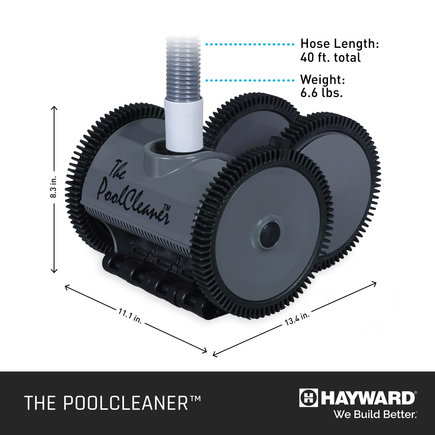 Hayward W3PVS20GST Automatic Suction Pool Cleaner for In-Ground Pools up to 20x40 ft - Efficient Robotic Pool Vacuum with Powerful Suction, Gray - Perfect for Cleaning Leaves, Debris & Dirt in Residential Swimming Pools