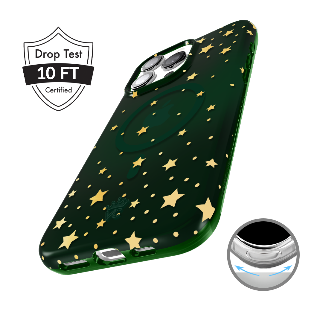 Evergreen Stars iPhone Case - Durable Protective Cover for iPhone 13/14/15 Pro Max - Slim Shockproof Design - Perfect for Outdoor Activities, Travel & Daily Use