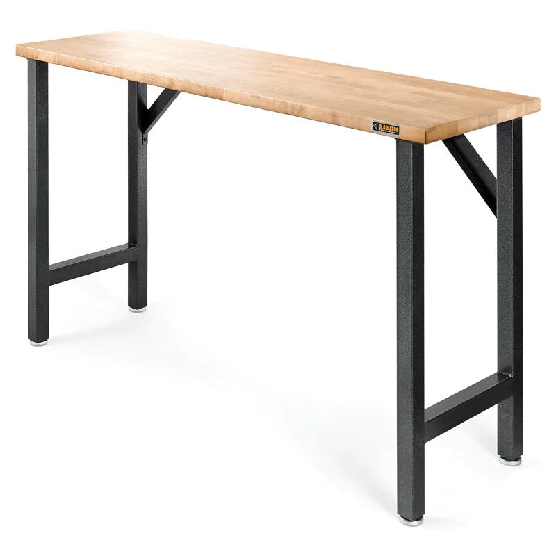 GLADIATOR 66.5-Inch Hardwood Workbench - Heavy Duty Garage Work Table for Woodworking, DIY Projects & Home Workshop - Perfect for Carpenters, Hobbyists & Professional Craftsmen