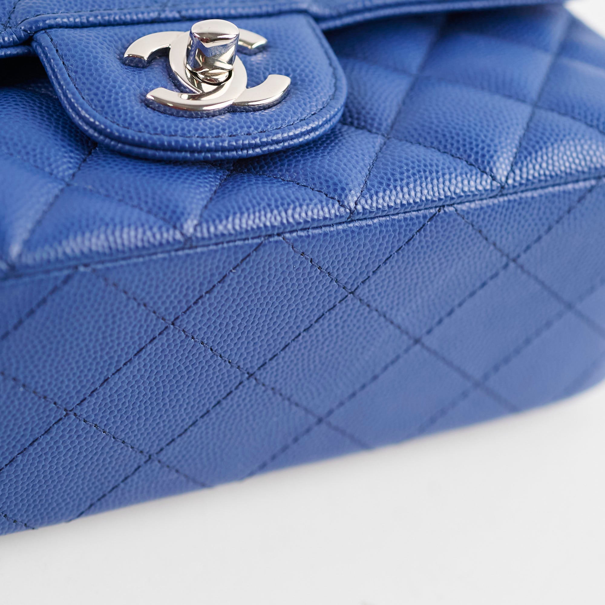 Chanel Mini Rectangular Caviar Leather Crossbody Bag in Blue - Perfect for Evening Events & Luxury Fashion Accessories