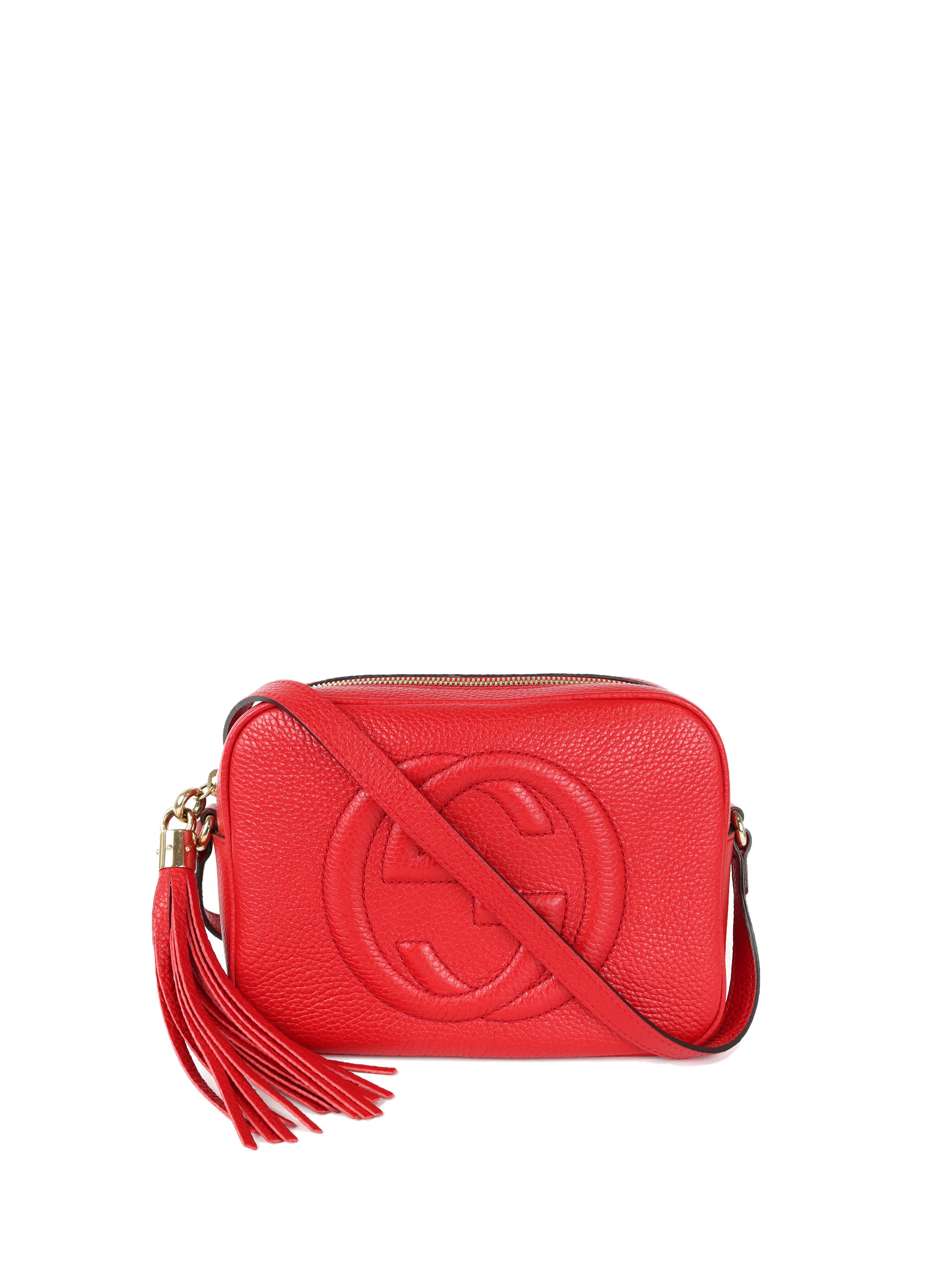 Gucci Small Red Soho Disco Camera Bag - Luxury Crossbody Purse for Women | Perfect for Parties, Travel & Everyday Use
