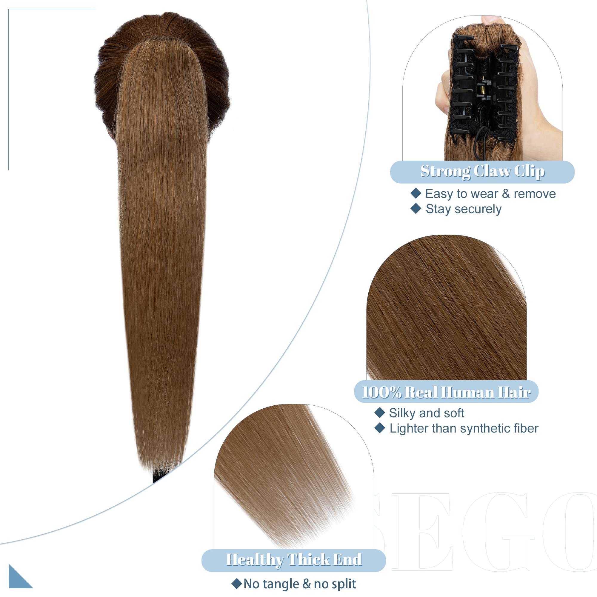 SEGO Clip-In Ponytail Hair Extensions 22