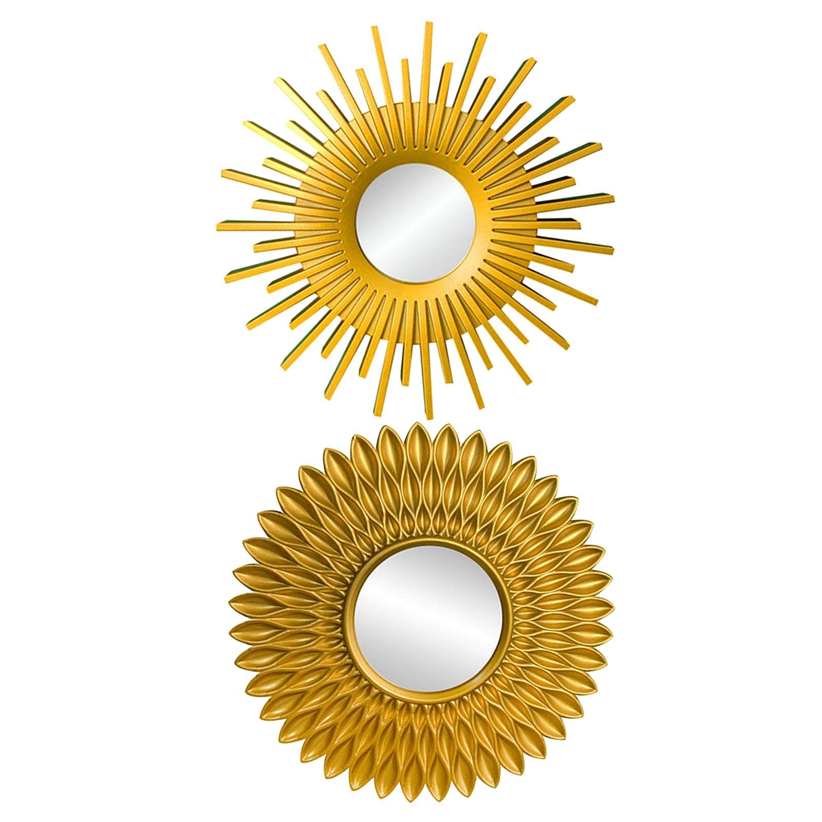 Milageto 2X European Round Hanging Makeup Mirror - Bathroom Vanity Mirror, Bedroom Dresser Mirror, Wall Mounted Decorative Mirror for Home Decor & Photo Props - Perfect for Makeup Application, Home Styling and Photography Backdrops