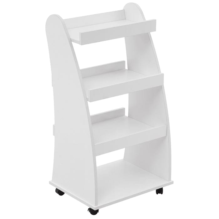 4-Tier Salon Rolling Utility Cart with Wheels - Mobile Storage Organizer for Hair Stylists, Nail Techs & Beauty Professionals - Perfect for Salon, Spa, Home & Office Use
