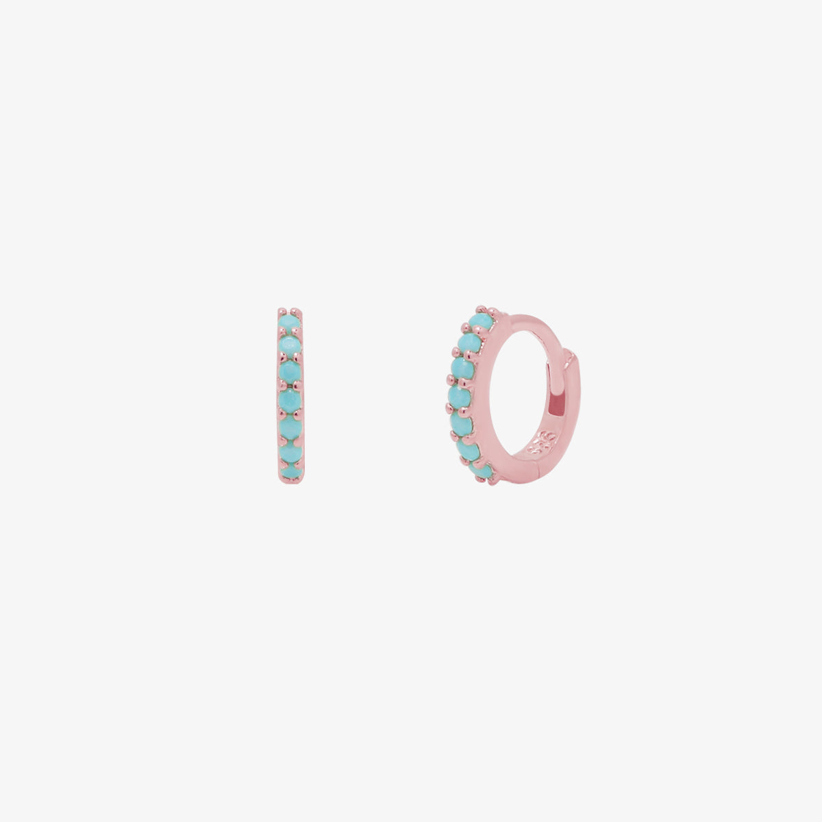 Turquoise Huggie Earrings for Women – Dainty Hoop Earrings with Natural Stone, Hypoallergenic & Lightweight – Perfect for Everyday Wear, Gifts, and Special Occasions