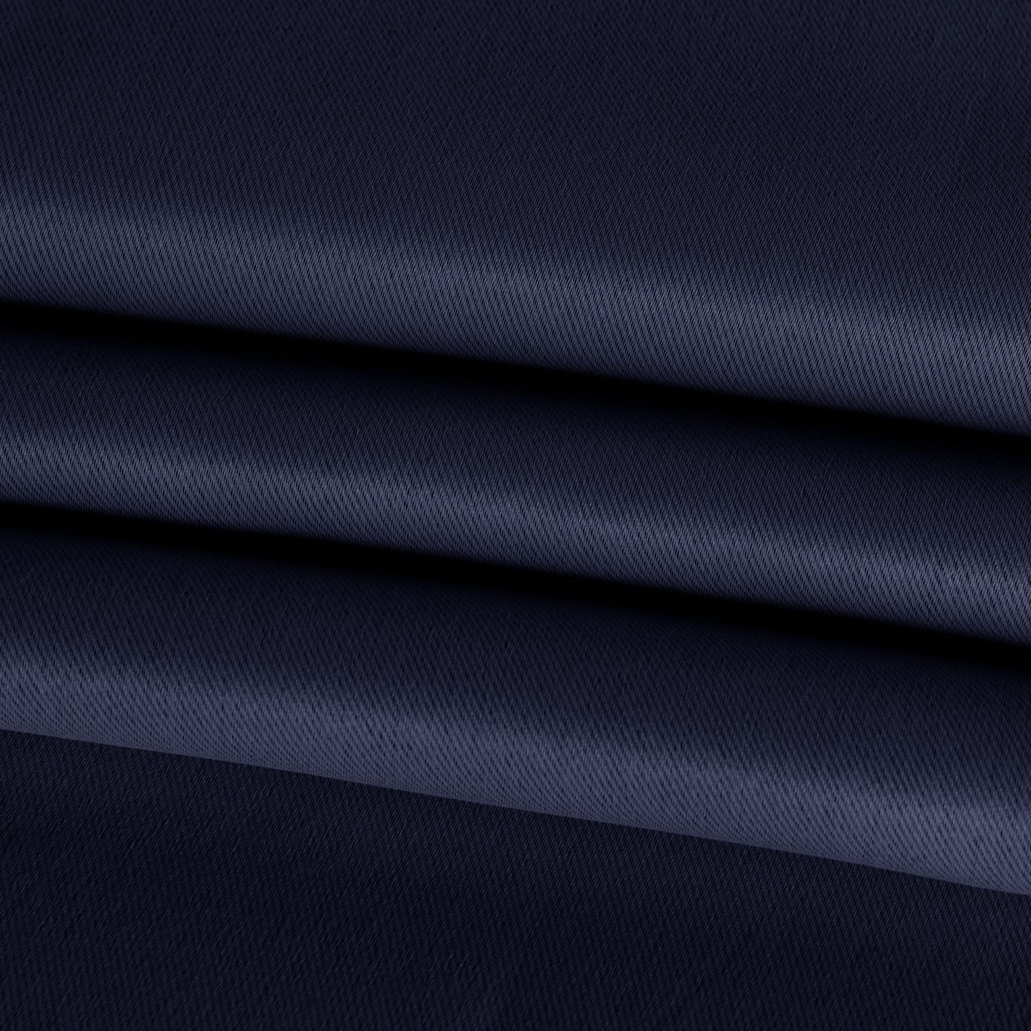 BONZER White Sheer Tulle Overlay Blackout Curtains with Grommet Top - 52x95 Inch Navy Living Room Curtains (Set of 2 Panels) for Bedroom, Nursery & Home Theater Light Control