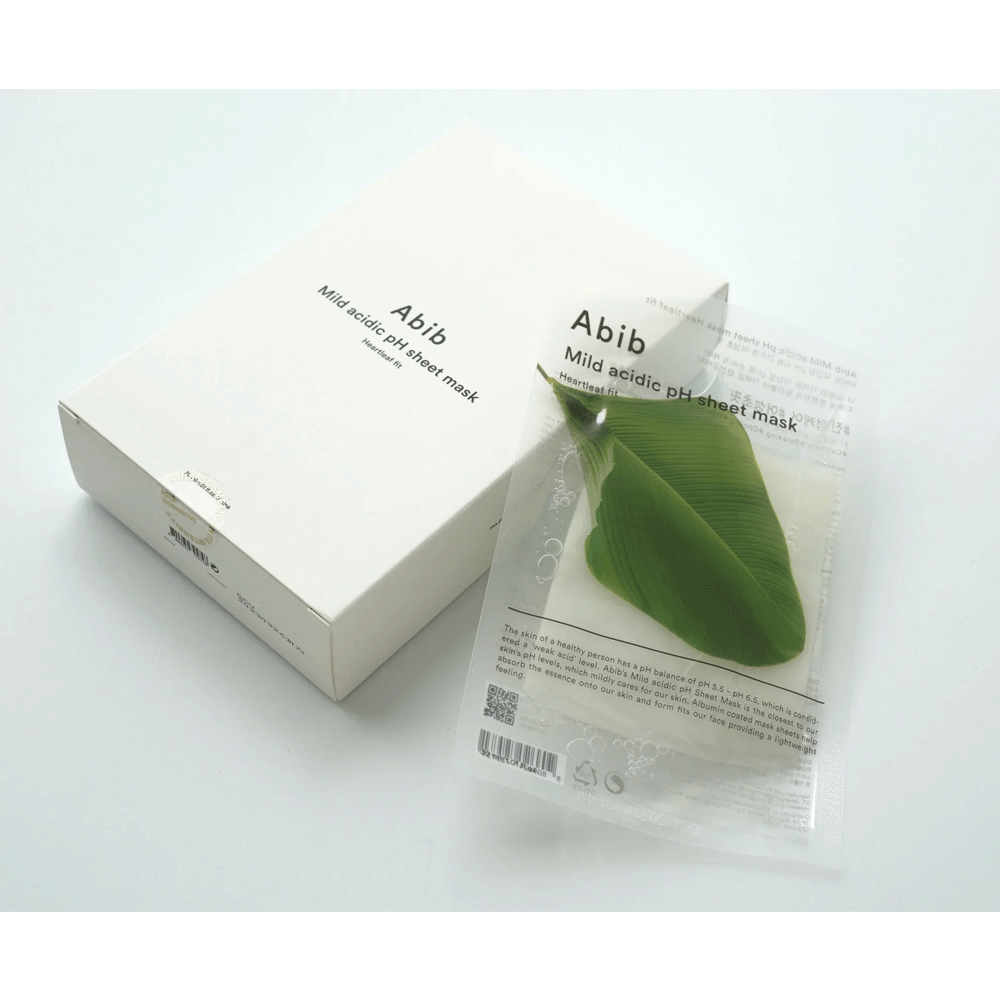 Abib Mild Acidic pH Sheet Mask 10 Pack - Heartleaf Soothing Facial Mask for Sensitive Skin | Hydrating & Calming Korean Skincare | Perfect for Daily Use, Spa Days & Post-Sun Care