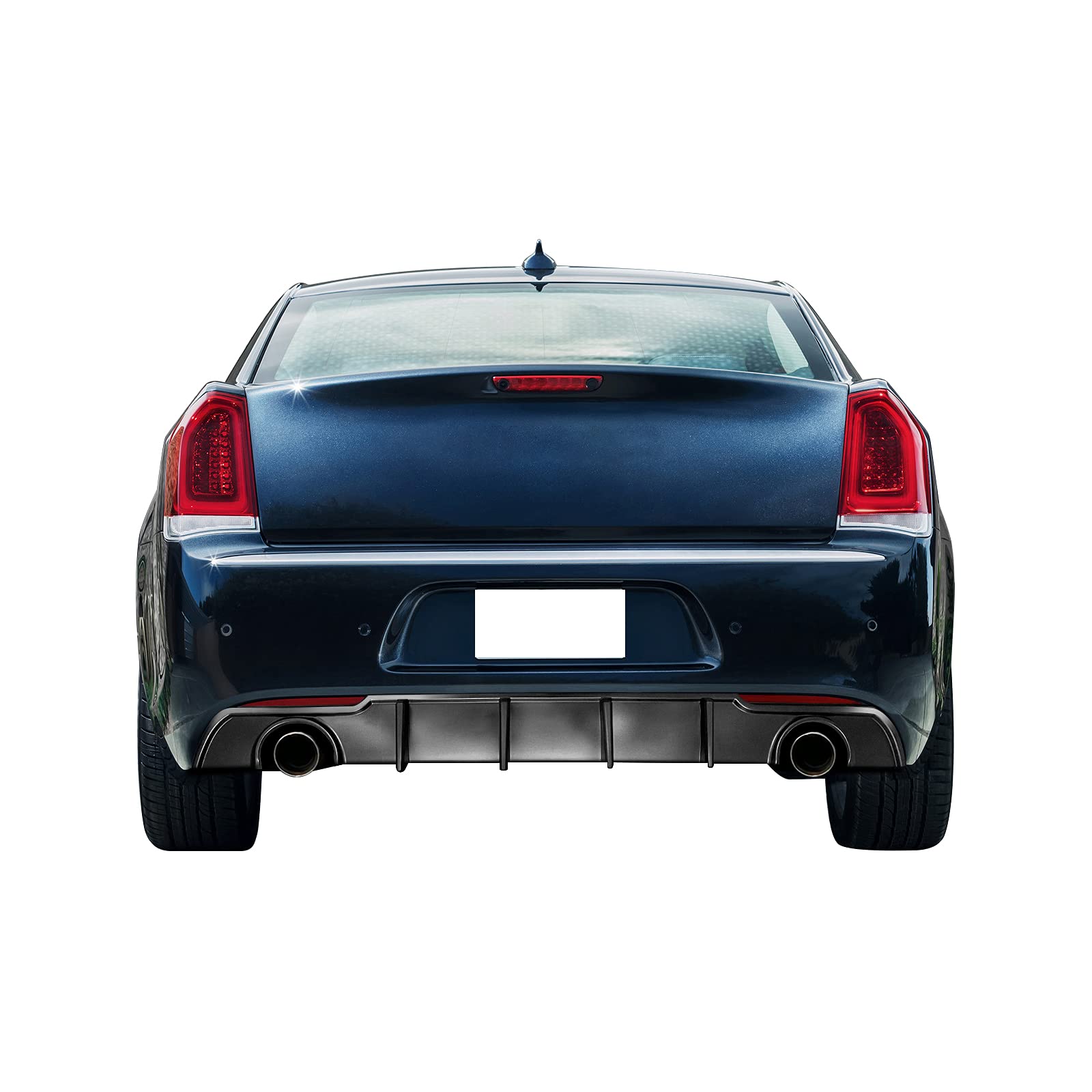 FREEMOTOR802 Rear Diffuser for 2015-2023 Chrysler 300 - Shark Fin Style Gloss Black PP Lower Valance Bumper Lip | Upgrade Your Car's Rear Appearance | Perfect for Street Style & Custom Builds