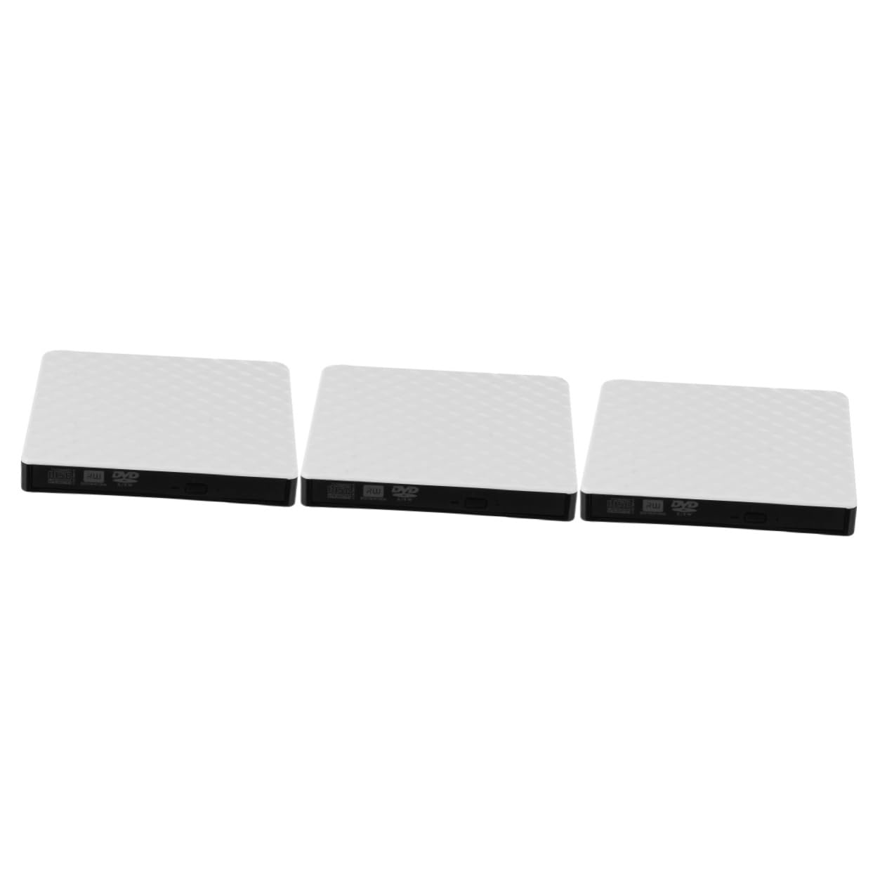 Gadpiparty 3-Pack Portable External DVD Burner Writer - Slim USB CD/DVD ROM Drive for Laptop, Notebook, Ultra Thin SSD Computers - White ABS Player for Movies, Music & Data Backup