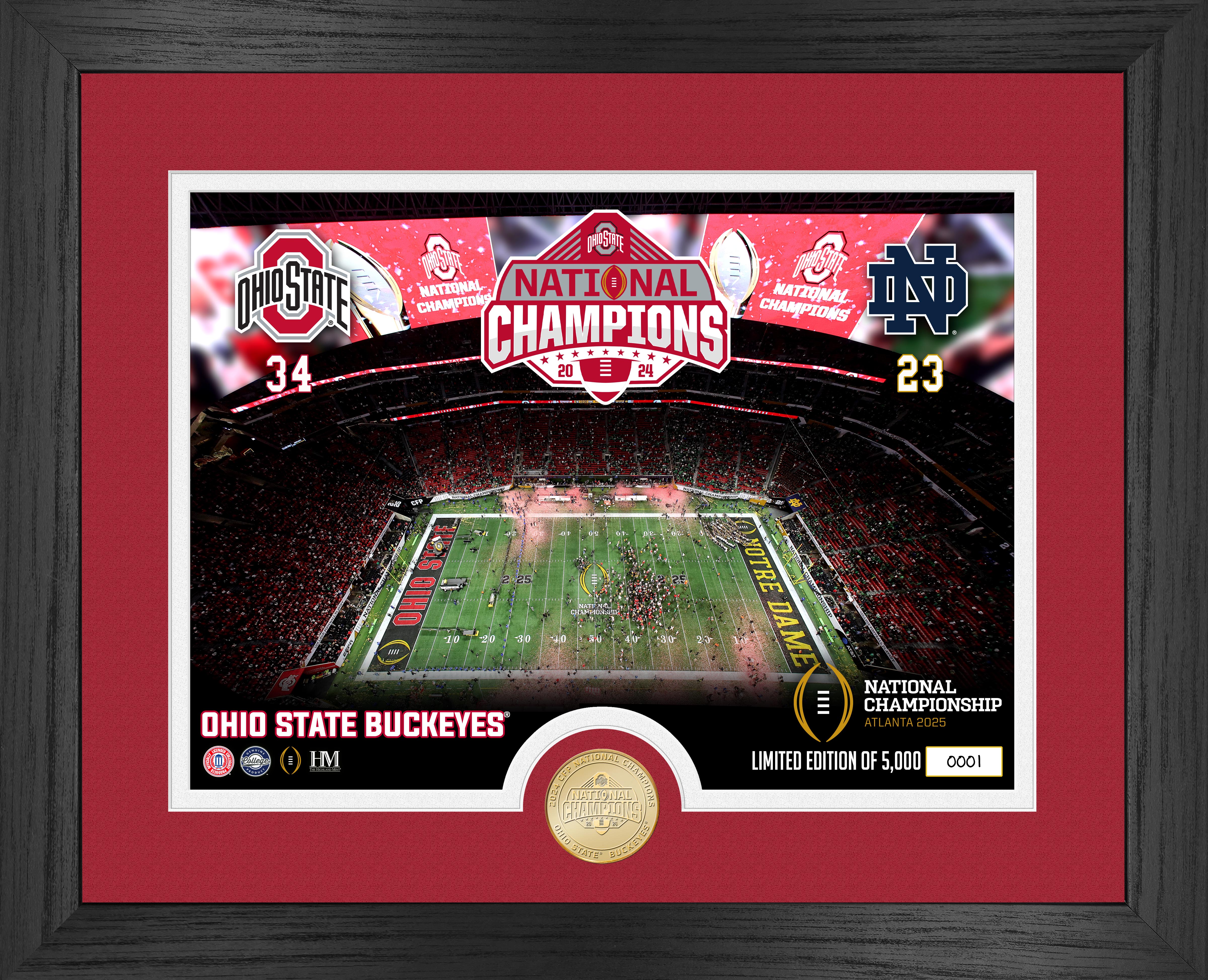 Ohio State Buckeyes 2024-25 CFP National Champions Commemorative Bronze Coin - Limited Edition Collectible for Football Fans, Sports Memorabilia Enthusiasts - Perfect for Display, Gifts, and Celebrating Championship Victories