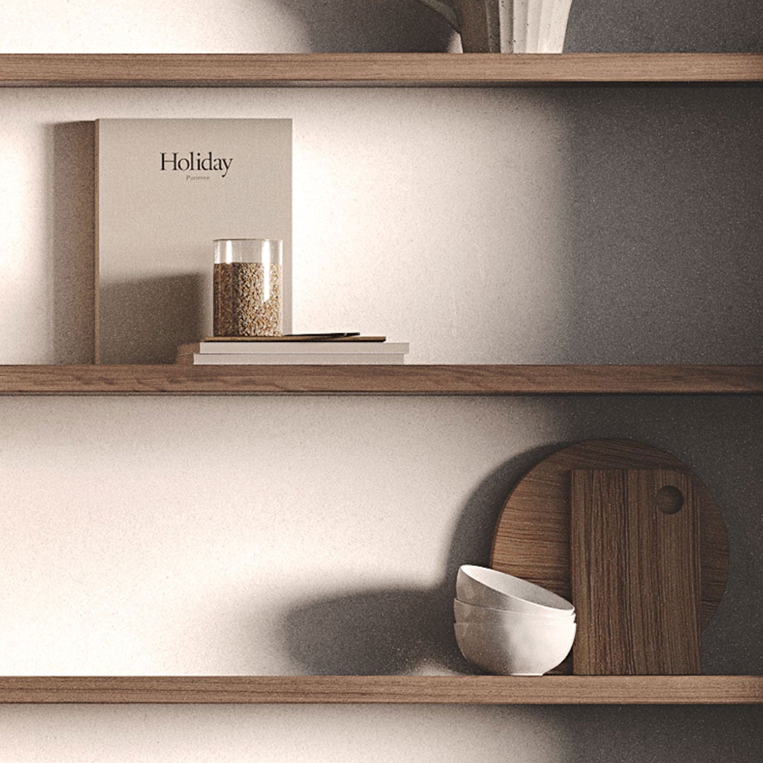 Aksel Hatch Grey Floating Shelf - Modern Wall Mounted Storage for Living Room, Bedroom, Kitchen | Perfect for Displaying Decor, Books, and Plants