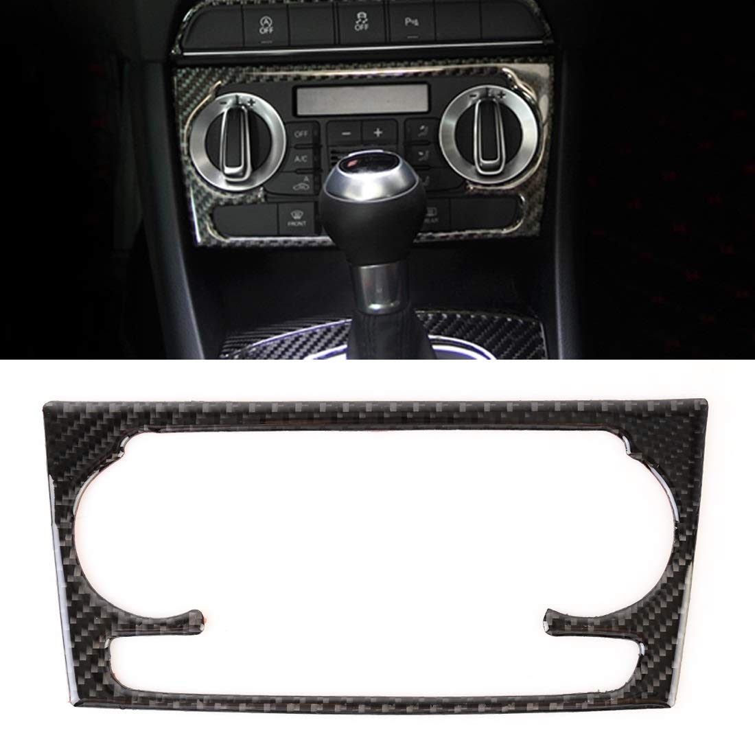 Carbon Fiber Car AC Switch Panel Decorative Sticker for Audi Q3 (2020 Model) - Upgrade Interior with Premium Vinyl Film for Dashboard & Center Console Accessories