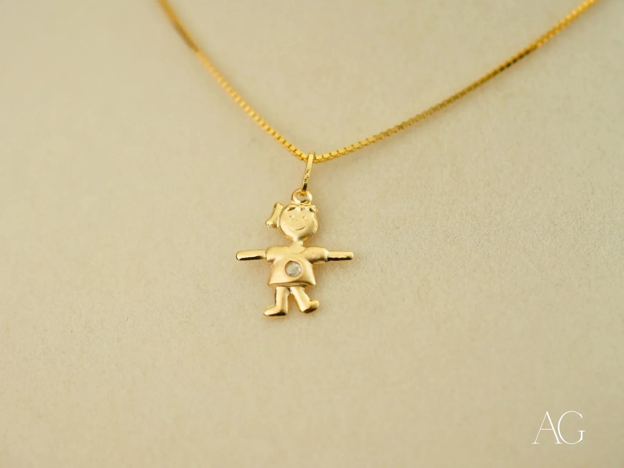 18k Gold Cherub Doll Pendant Necklace - Angel Wing Charm Jewelry for Women, Gift for Birthday & Valentine's Day | Perfect for Romantic Occasions & Special Moments