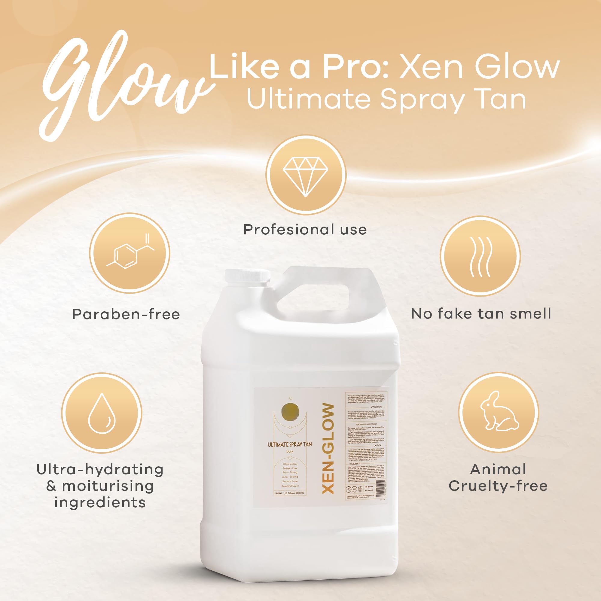 Sunless Ultimate Spray Tan - Fast-Drying, Long-Lasting Self Tanner with Vitamin E, Vitamin C & Aloe Vera - Professional Indoor Tanning Solution for Smooth, Streak-Free Glow | Perfect for Salons, Spray Tanning Businesses & At-Home Use (3.8 Liter)