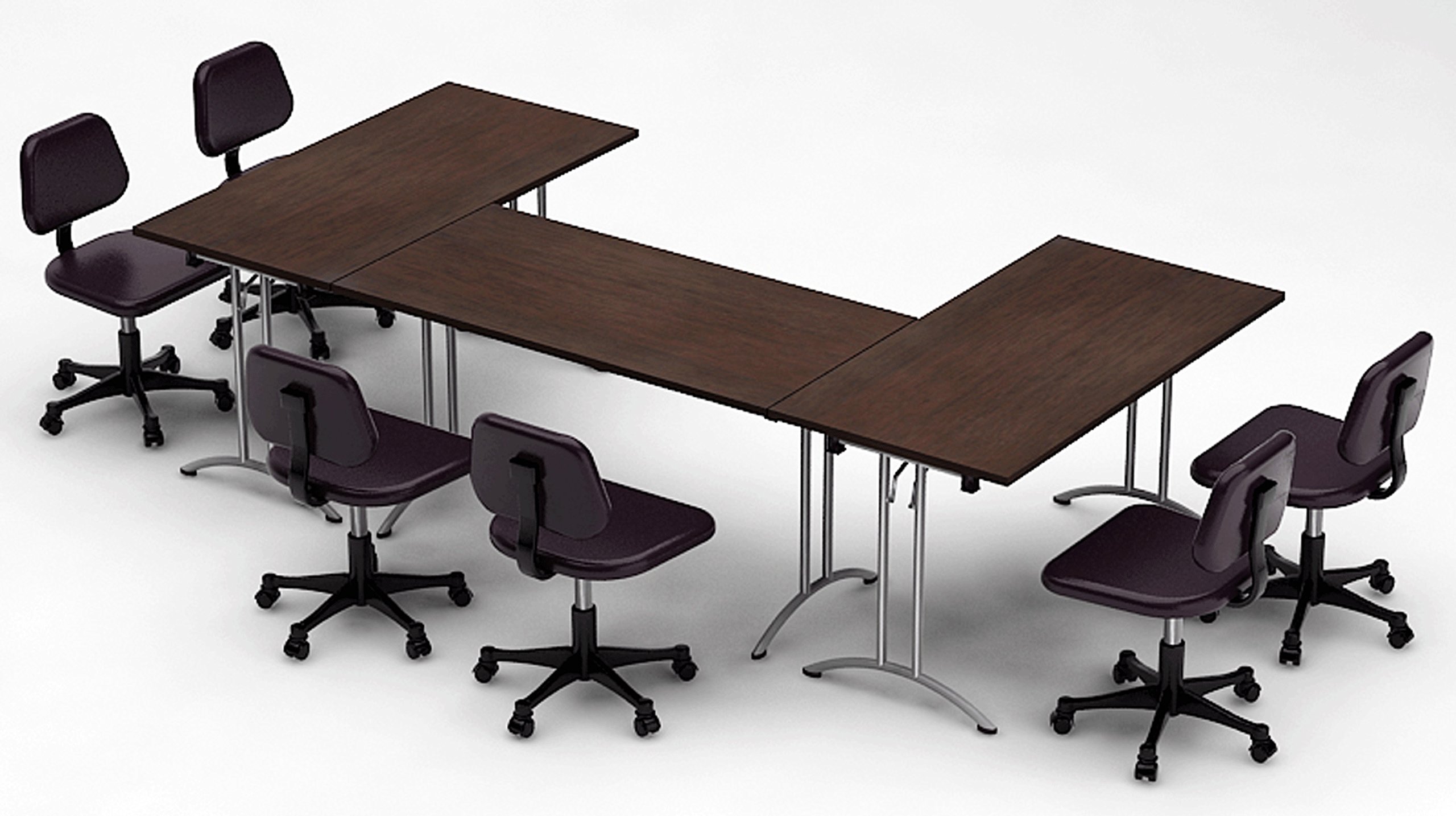6-Person Conference Table - Compact Space Meeting & Seminar Table for Maximum Collaboration, Model 4461 - 3-Piece Group in Java Color, Commercial Grade, Ready-to-Use (Chairs Not Included) - Perfect for Office Meetings, Team Brainstorming & Small Conference Rooms