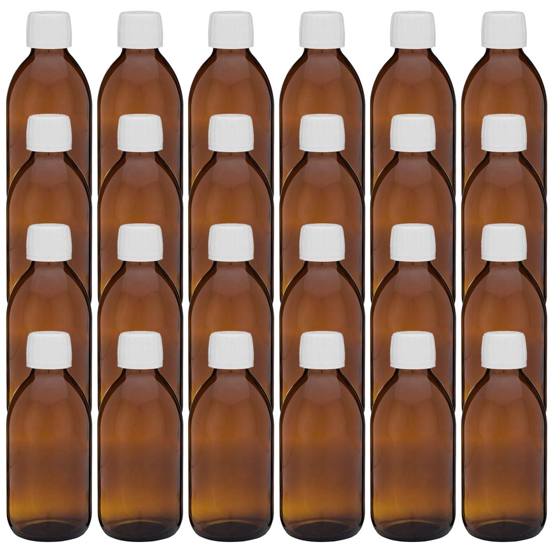 Jhactions ShopHomeo® 100ml Amber Glass Bottles (Pack of 24) - Essential Oil Storage, Herbal Tinctures, DIY Skincare & Natural Remedies Container