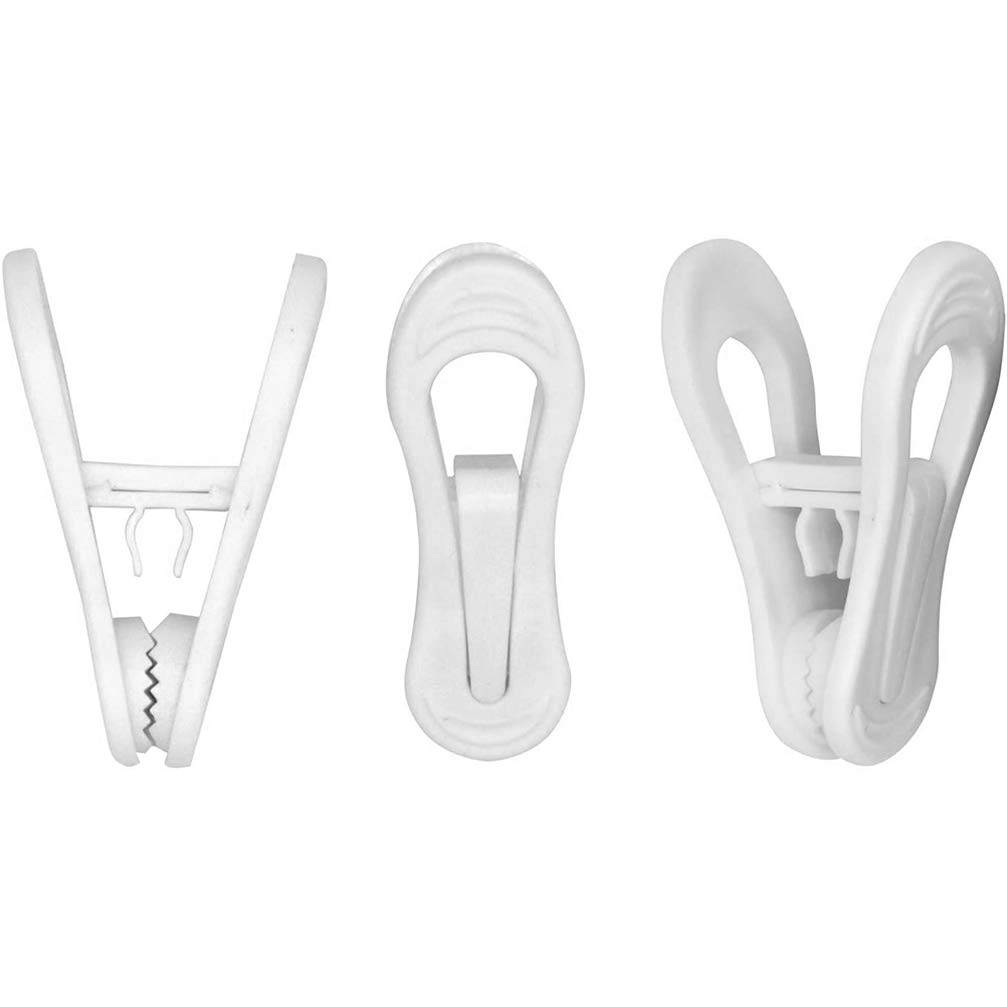 25 Pack Cabilock Plastic Hanger Clips - Strong Clothes Pins for Pants, Skirts & Clothing - Removable White Hanger Clips for Wardrobe Organization & Laundry Drying