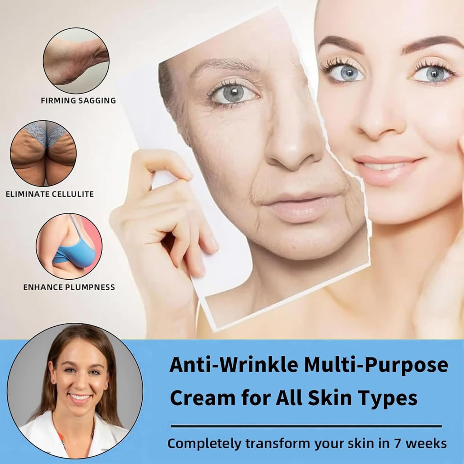 **Aeehfeng Firming Body Cream for Loose Skin - Tighten & Firm Arms, Legs & Stomach - Anti-Aging Skin Tightening Cream for Women & Men - Post-Pregnancy & Weight Loss Care**    *(Use after shower or before bed for best results to improve skin elasticity and reduce sagging.)*
